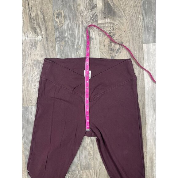 PINK Victoria's Secret Cotton Blend Leggings XL Brown Cross Waist Yoga Lounge - Picture 8 of 9
